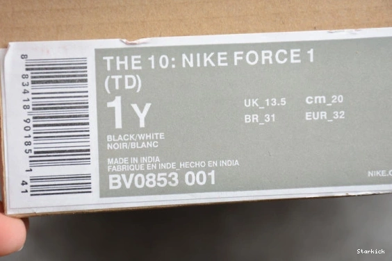  Air Black 1 Force O-W (TD) BV0853-001  Low 0802